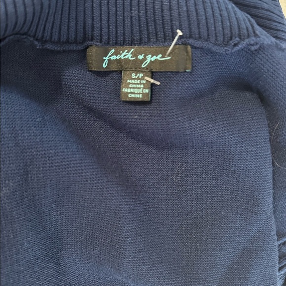 Navy Blue Cardigan Sweater Small - Picture 4 of 4